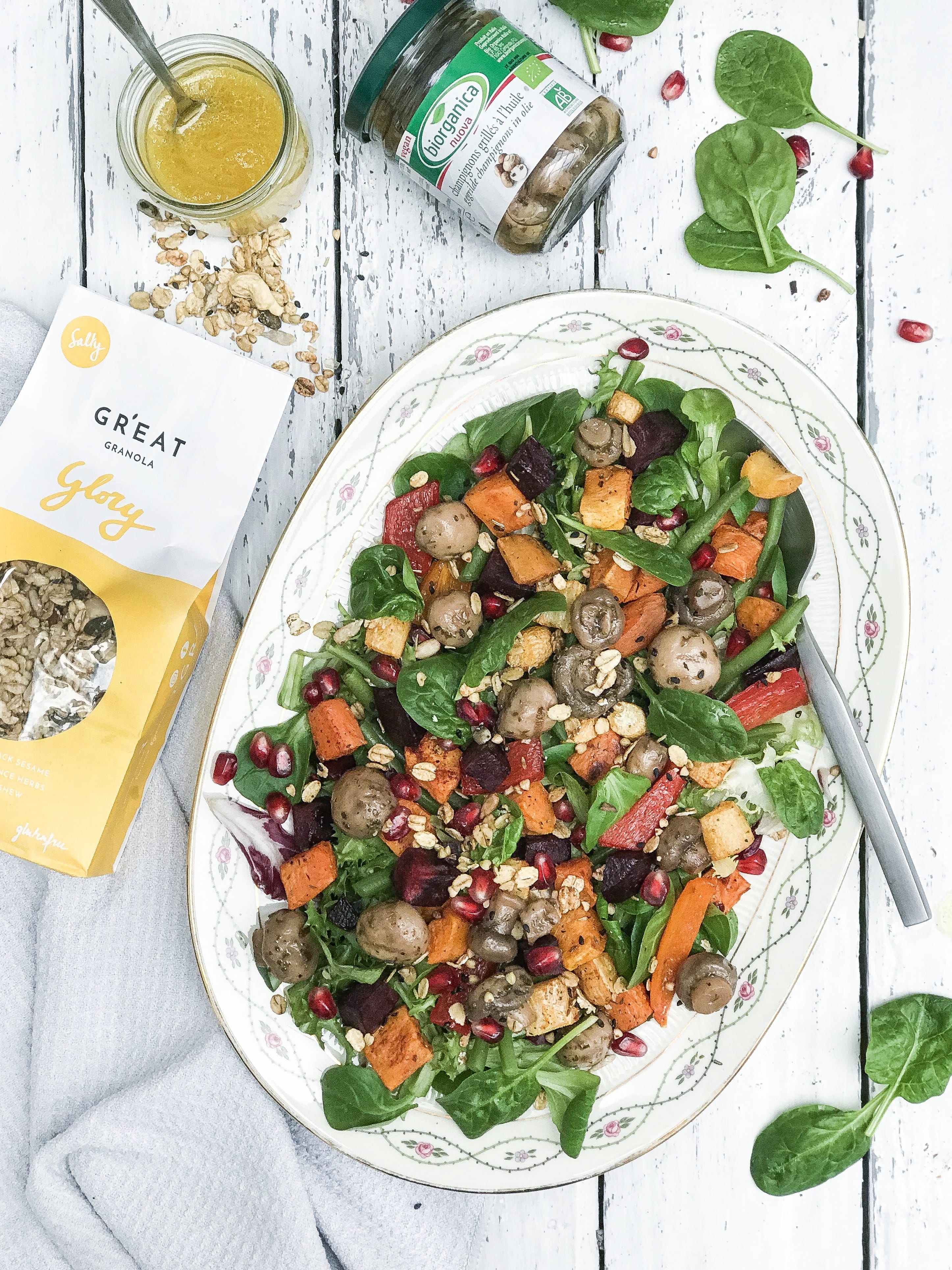 Salade champignons grillés 